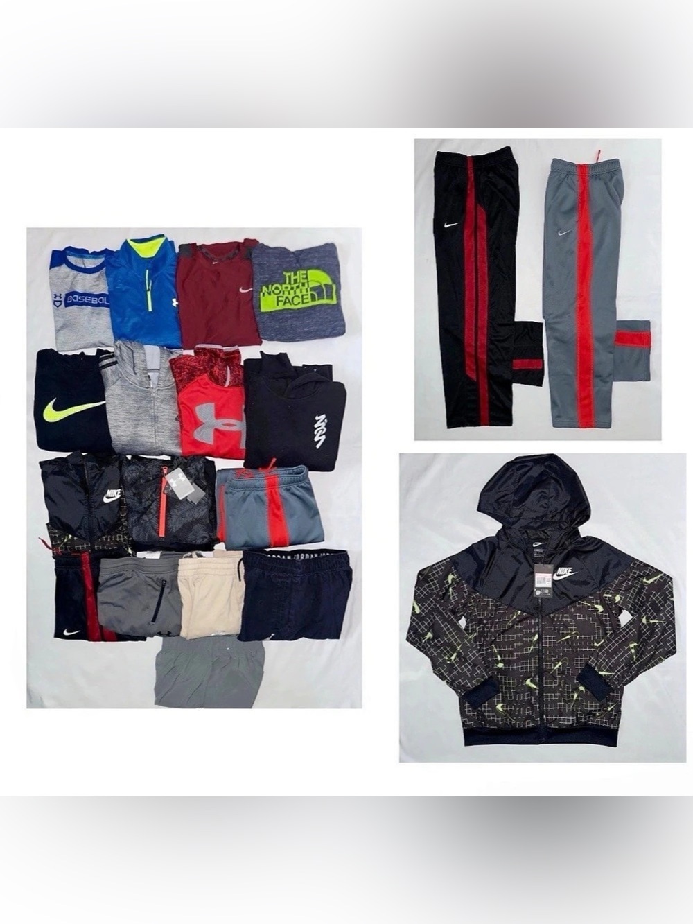 HUGE BOYS BUNDLE Of 20 NIKE ADIDAS UA JORDAN  Long Sleeves Pants Jacket Large